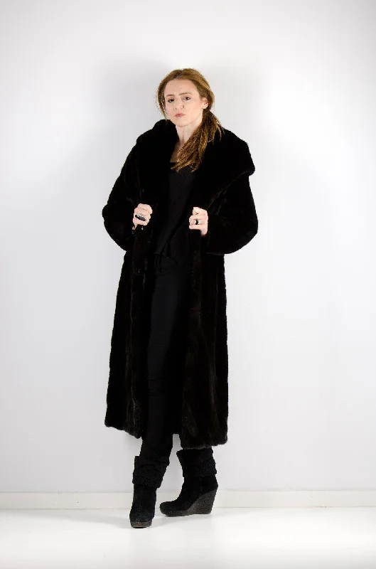 28 | Brown Hooded Mink Coat