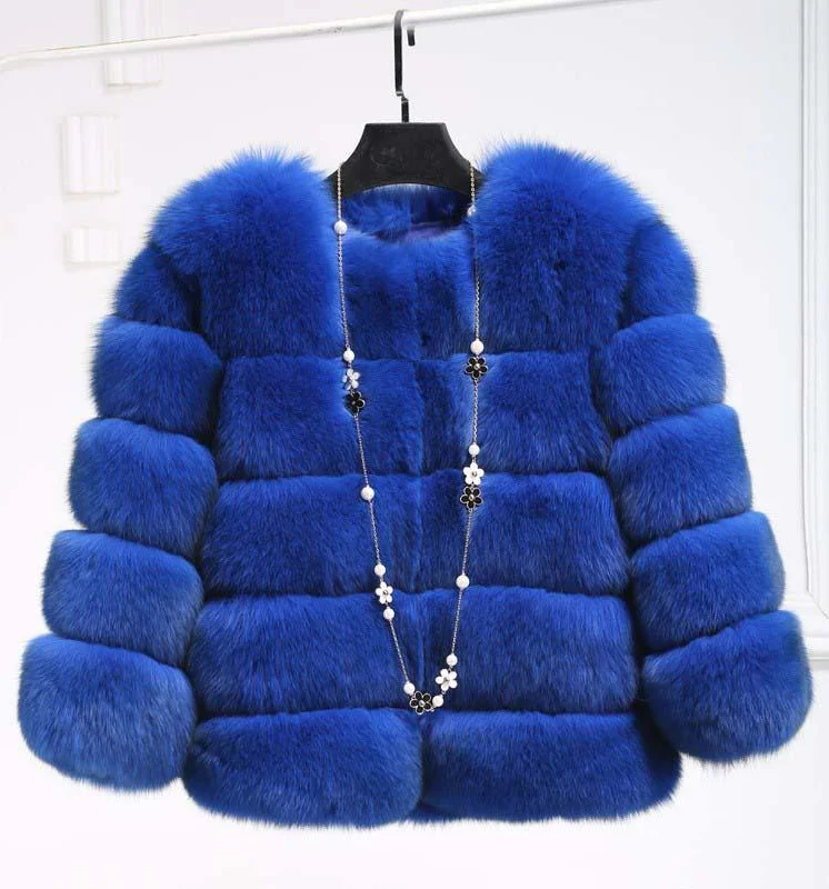 Elegant Women's Winter Fashion Synthetic Fur Thick Warm Outerwear Mink Coats