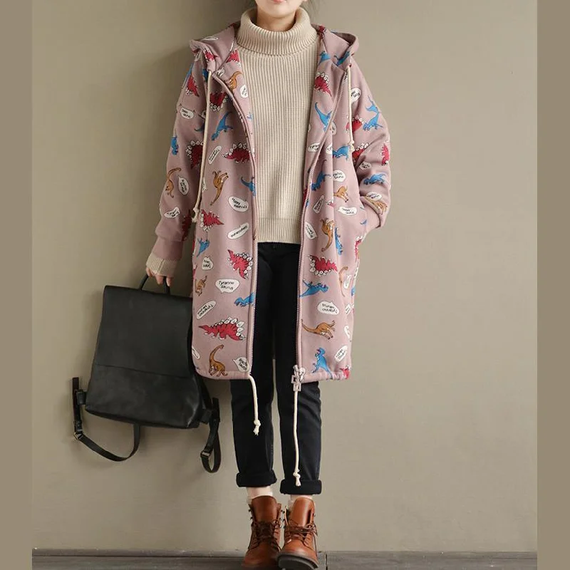 Fine pink coats oversized coats 2017  Winter coat prints