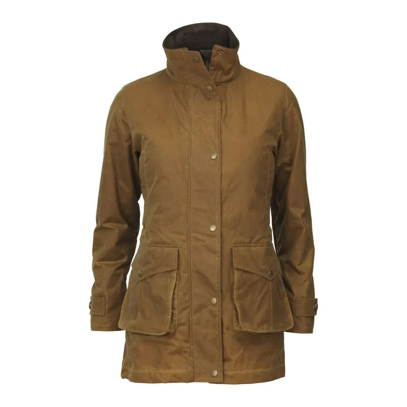 Laksen Ashley Waxed Ladies Waterproof Coat - Stone