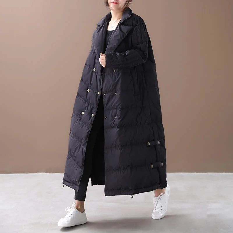 Luxury black goose Down coat Loose fitting winter jacket winter Jackets double breast