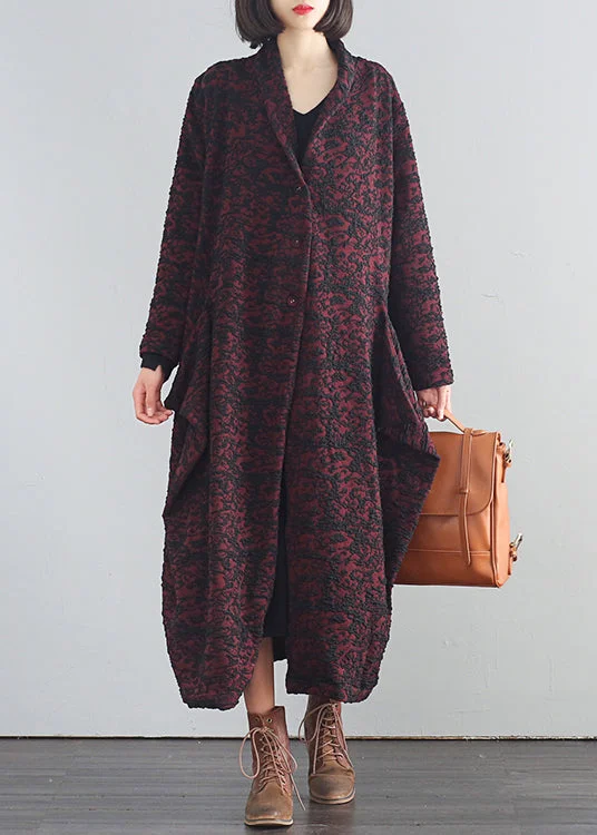 Mulberry V Neck Print Button Trench Coats Fall