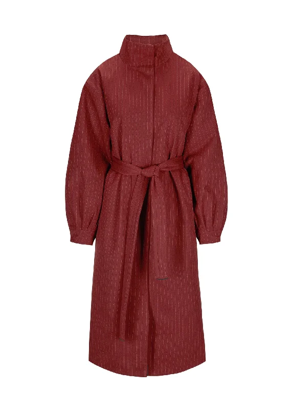 Rossby Maxi Coat - Russet Pinstripe