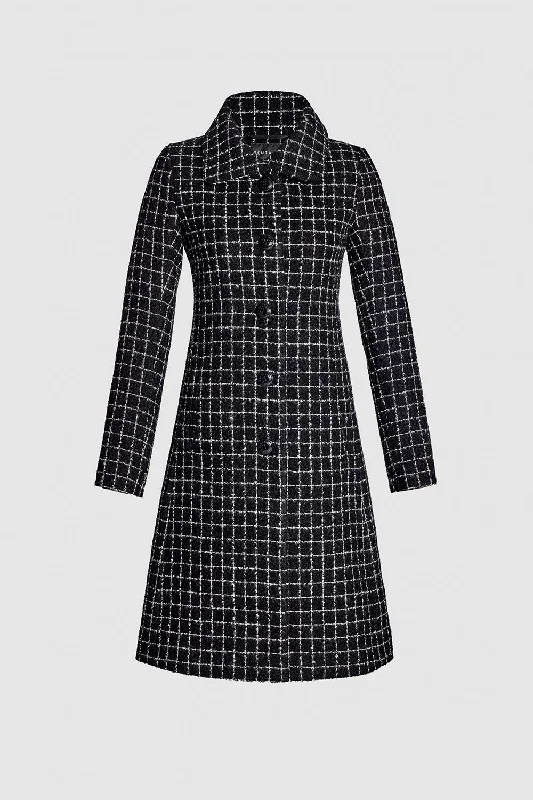 Tweed Suri Alpaca Empire Waist A-line Coat