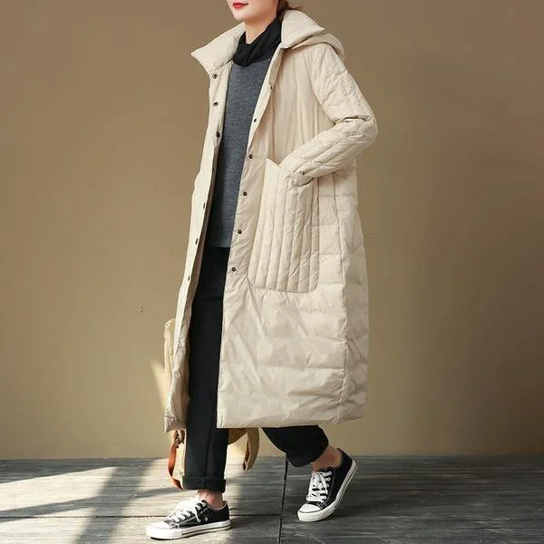 Warm Hooded Single Breasted Pockets 2021 New Pockets Warm Thick Korean Style Down Coats