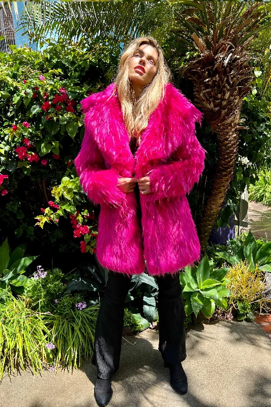 Women's Short Duchess Coat in "Pink Flamingo"