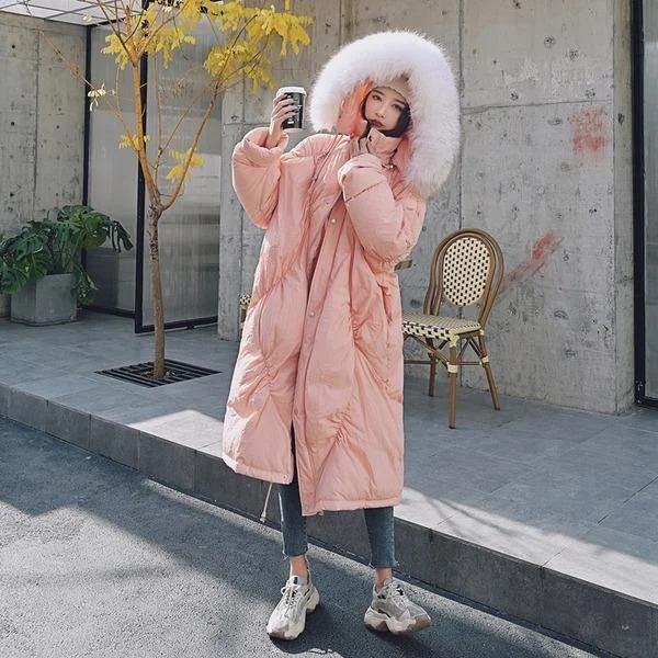 2023 New Fashion Loose Cotton Fur Collar Thick Coat