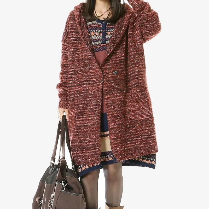 Brown sweater coats long winter cardigans