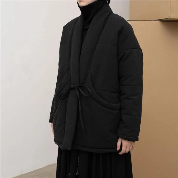 Casual Short Women Coat Winter The New Simplicity Zen Black Big Pocket