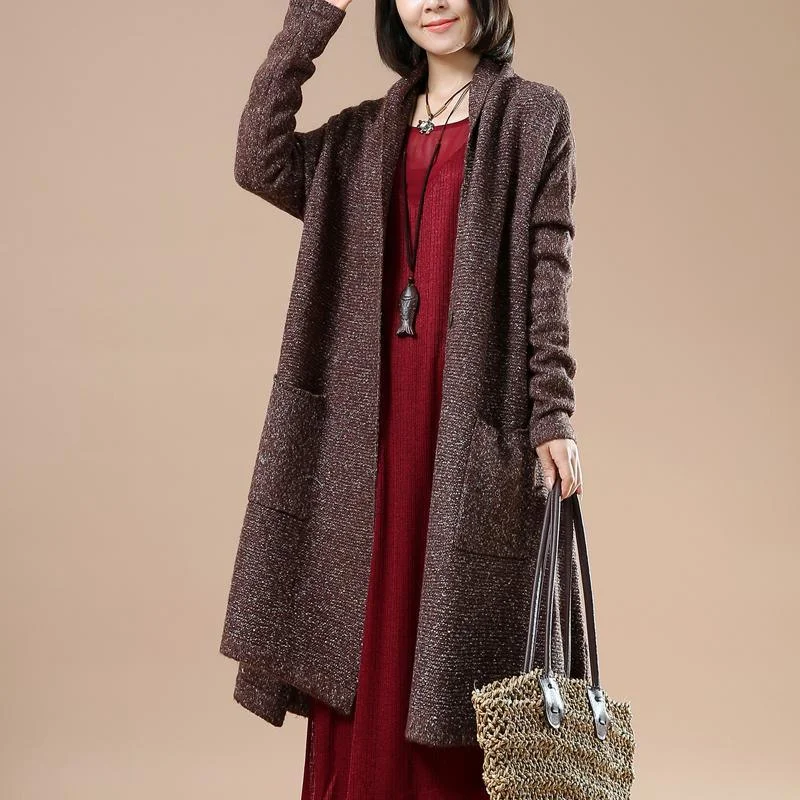 Chocolate winter knit coats sweater cardigans