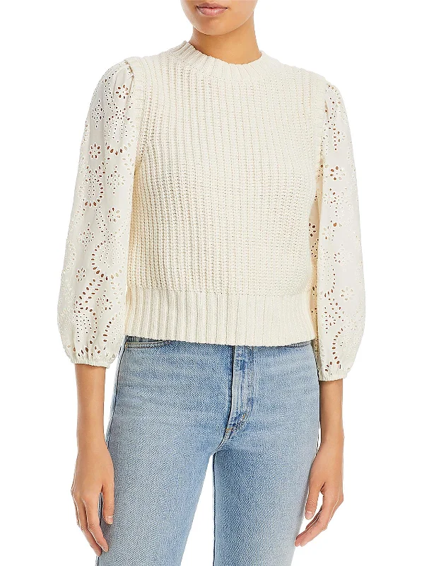 Dhalia Womens Ribbed Knit Crewneck Sweater