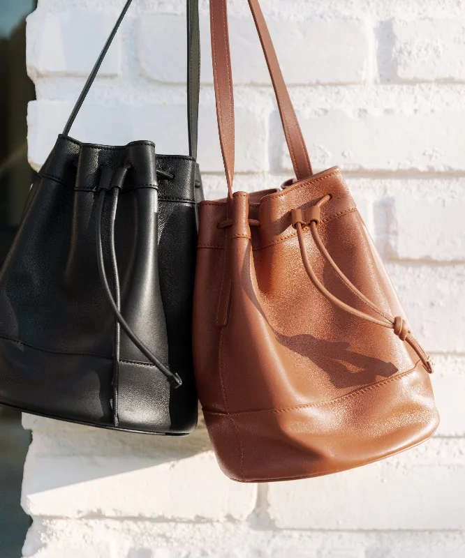 Mini Leather Drawstring Bag