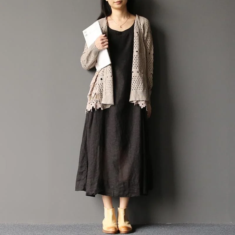 Moon light lace trim sweaters cardigan knit coats