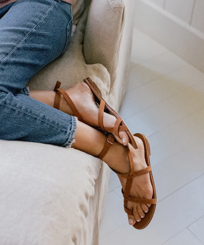 Oiled Leather Strappy Sandal