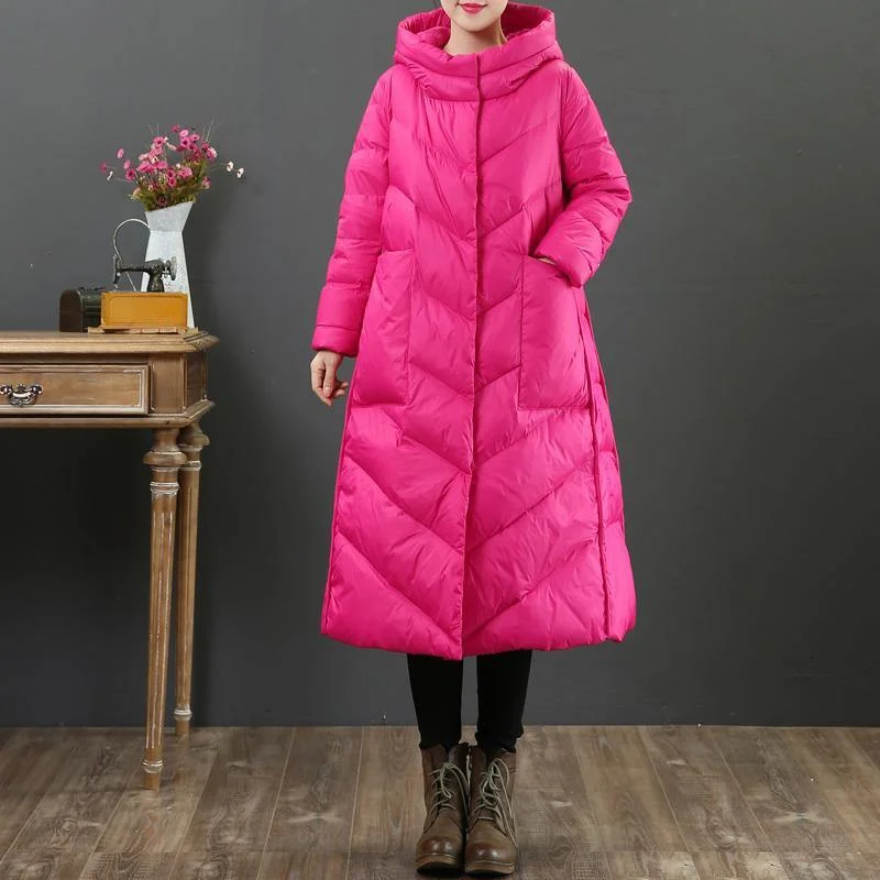 rose warm winter coat Loose fitting winter snow jackets hooded jackets