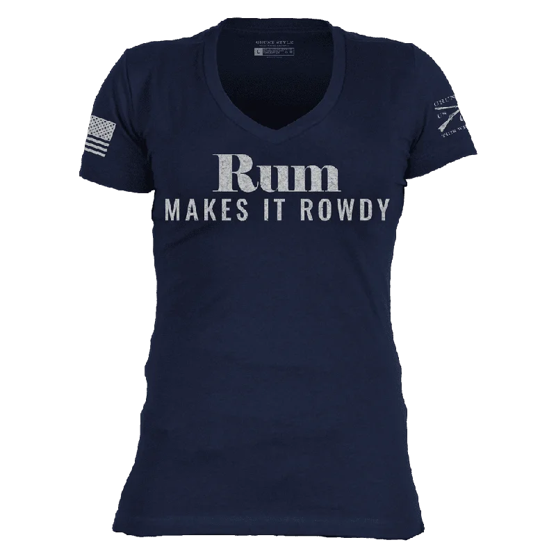 Women's Rum Makes It Rowdy V-Neck - Midnight Navy