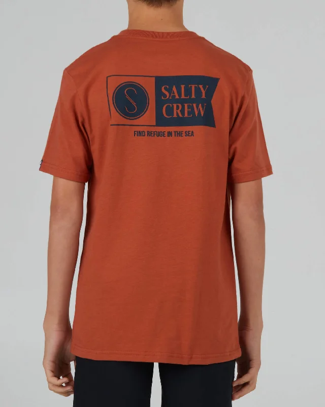 Alpha Flag S/S Boys Tee - Rust