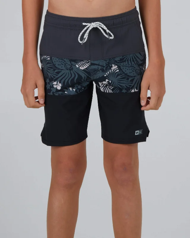 Beacons 2 Boys Elastic Boardshort - Charcoal