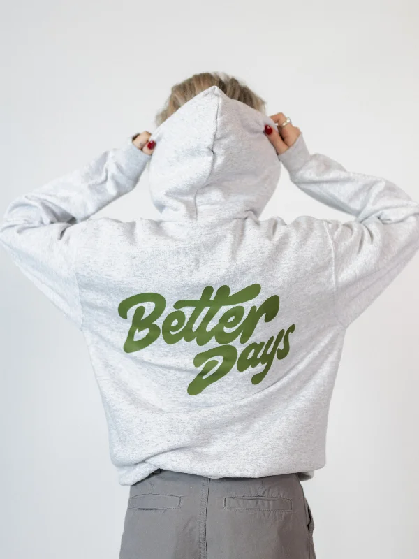 BETTER DAYS HOODIE (rygprint) - GRÅ