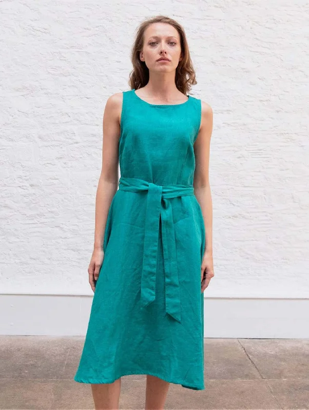 Grace Linen Swing Dress | Jade