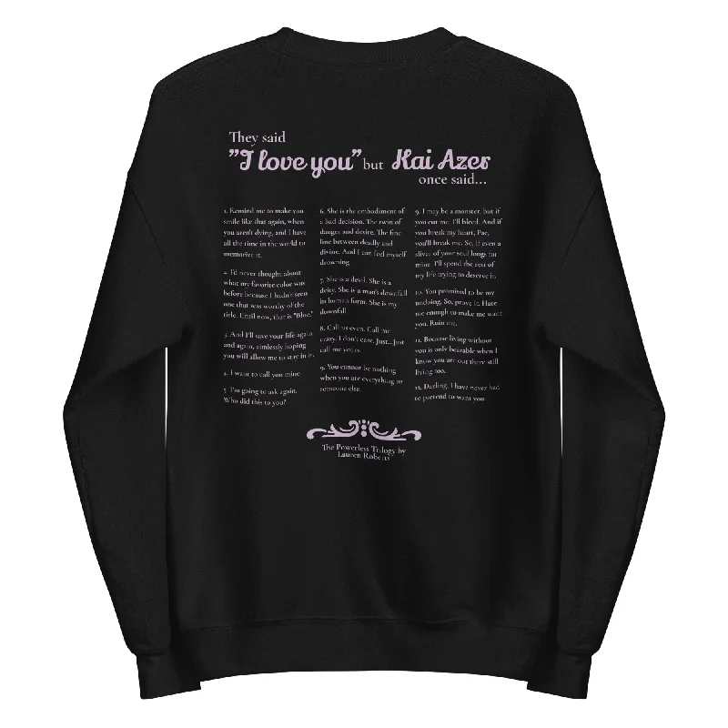 Kai Azer Book Quotes Embroidered Sweatshirt