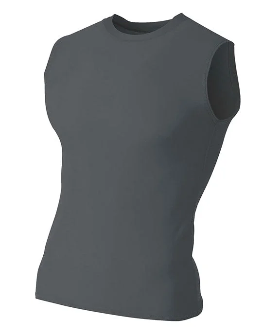 N2306 - A4 Mens Compression Muscle Tank Top | Graphite