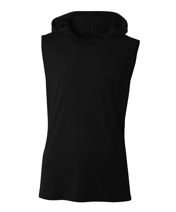 N3410 - A4 Mens Cooling Performance Hooded Tank Top | Black