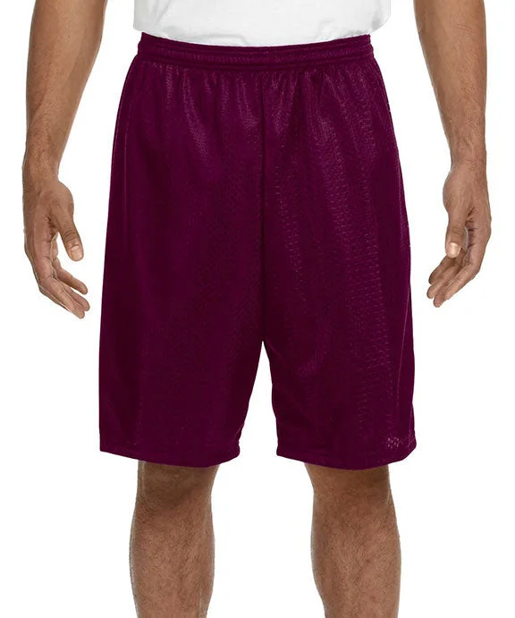 N5296 - A4 Adult Tricot Mesh Shorts | Maroon