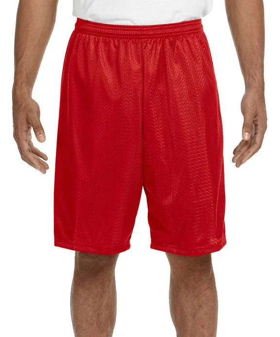 N5296 - A4 Adult Tricot Mesh Shorts | Scarlet