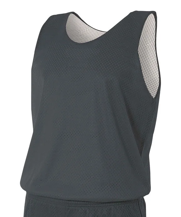 NF1270 - A4 Mens Reversible Mesh Tank Top | Graphite/White