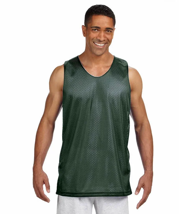 NF1270 - A4 Mens Reversible Mesh Tank Top | Hunter/White