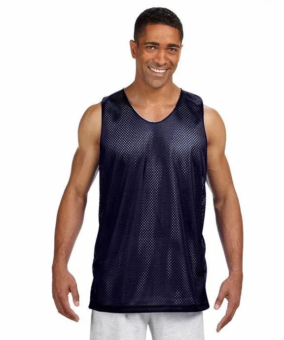 NF1270 - A4 Mens Reversible Mesh Tank Top | Navy/White