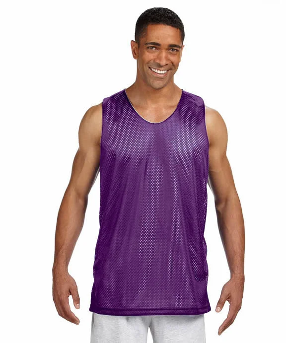 NF1270 - A4 Mens Reversible Mesh Tank Top | Purple/White