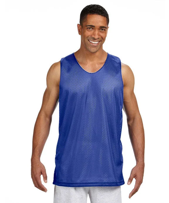 NF1270 - A4 Mens Reversible Mesh Tank Top | Royal/White