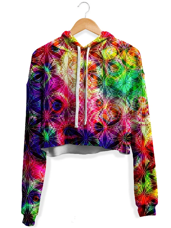 Psychedelic Flow Fleece Crop Hoodie