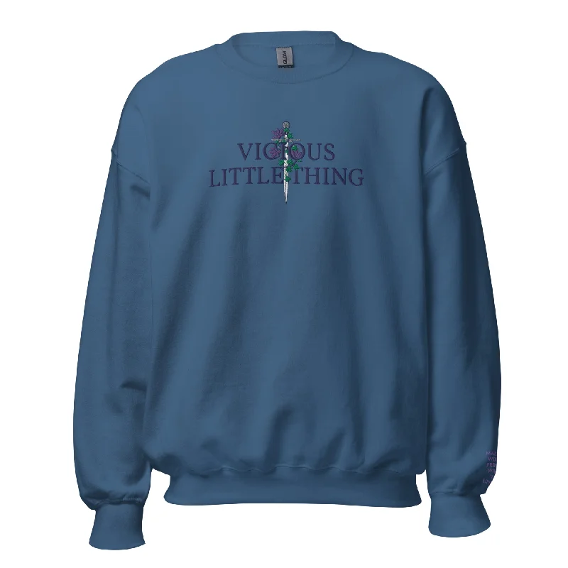 Vicious Little Thing Paedyn Gray Embroidered Sweatshirt