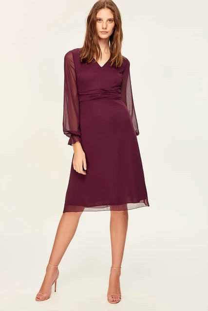 Wilma Longsleeve Dress Plum