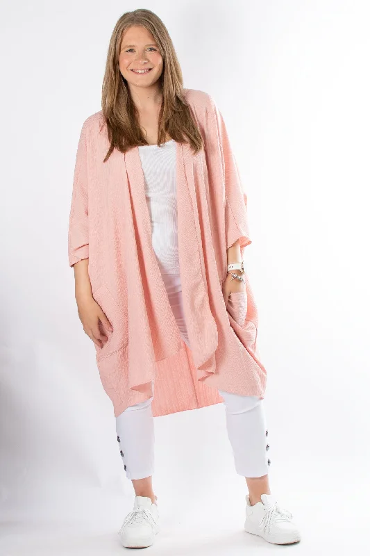 Zoe Waterfall Cardigan | Dusky Pink