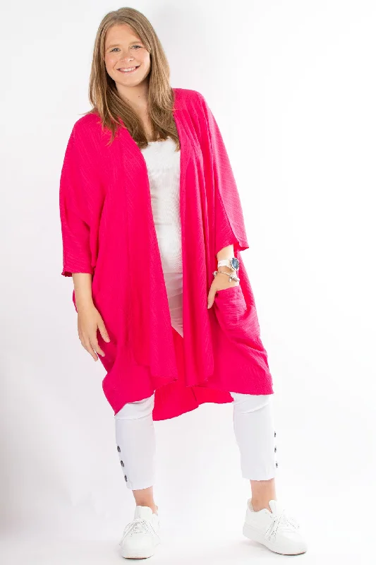 Zoe Waterfall Cardigan | Hot Pink