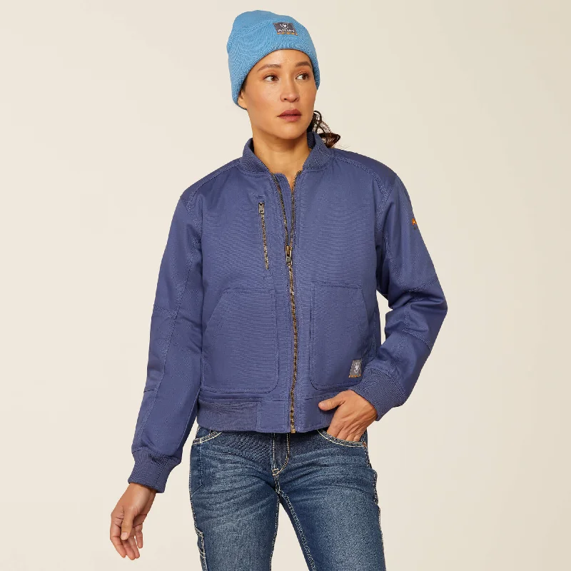 Women's Ariat Rebar Stretch Canvas Bomber Jacket #10052994