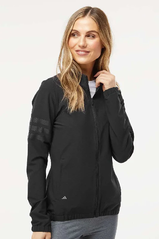 Adidas Womens 3 Stripes Full Zip Jacket - Black