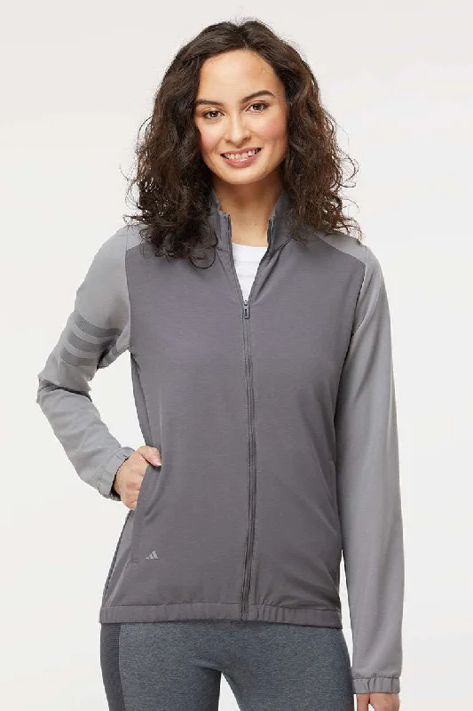 Adidas Womens 3 Stripes Full Zip Jacket - Grey