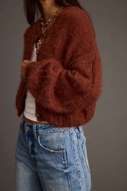 Archie Rust Cropped Cardigan