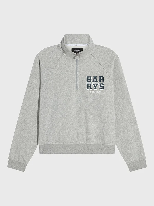 BARRY'S HEATHER GREY 1/2 ZIP FLEECE PULLOVER