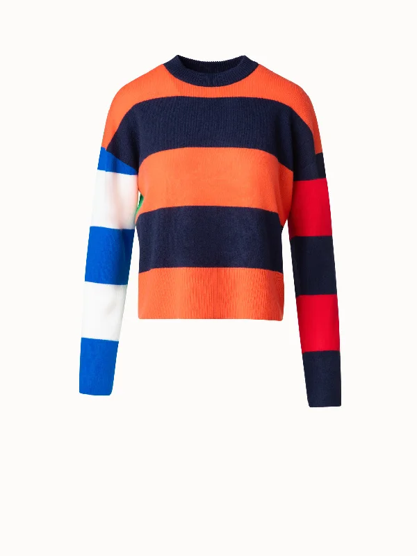 Colorblock Sweater in a Wool Cashmere Blend