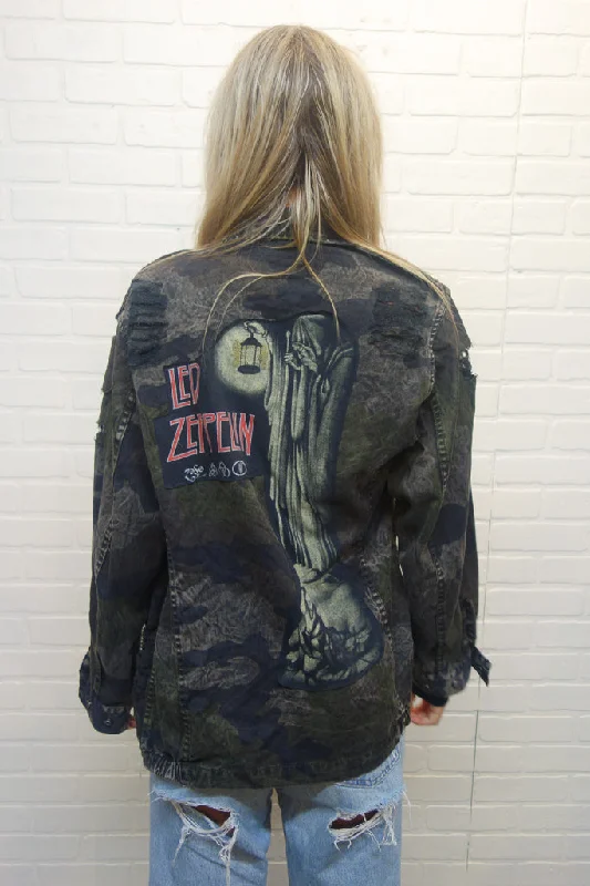 Led Zeppelin Acid Wash Camo Jacket