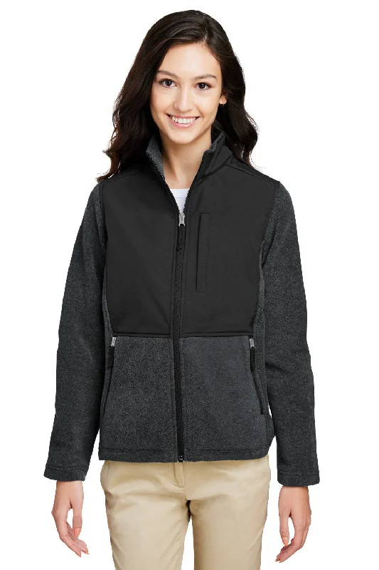 Core 365 Womens Journey Summit Hybrid Full Zip Jacket - Heather Charcoal Grey/Black