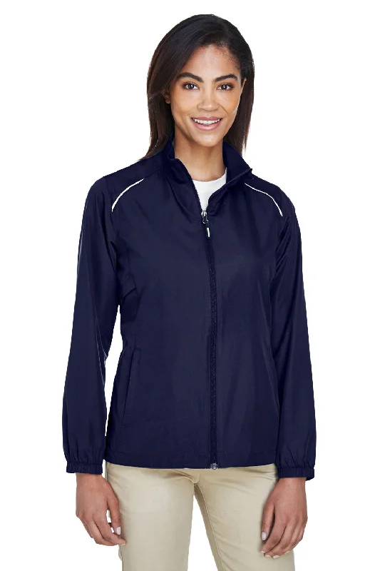 Core 365 Womens Motivate Water Resistant Full Zip Jacket - Classic Navy Blue