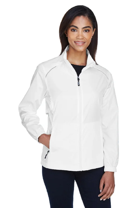 Core 365 Womens Motivate Water Resistant Full Zip Jacket - White