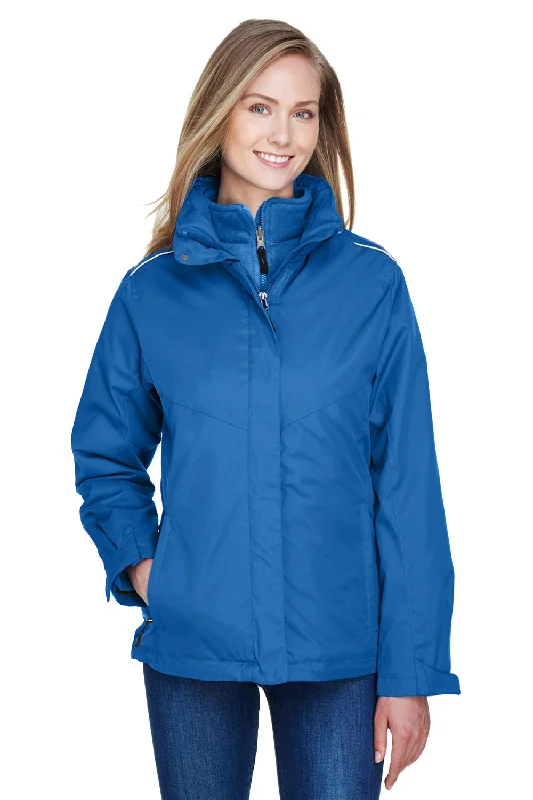 Core 365 Womens Region 3-in-1 Water Resistant Full Zip Hooded Jacket - True Royal Blue